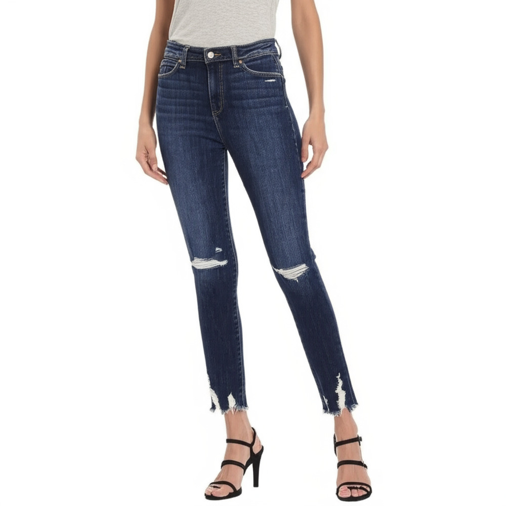JOES JEANS Women's 28 High Rise Skinny Ankle Distressed Ripped Knees Edgy Pants